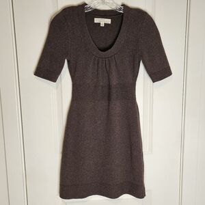 Between Me and You Brown A-Line Mini Scoop Neck Cinched Waist Stretchy Dress M